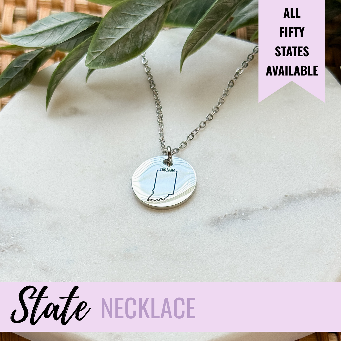 State Disc Necklace