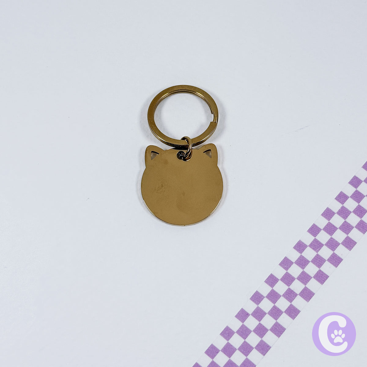 Custom Line Art Cat Keychain