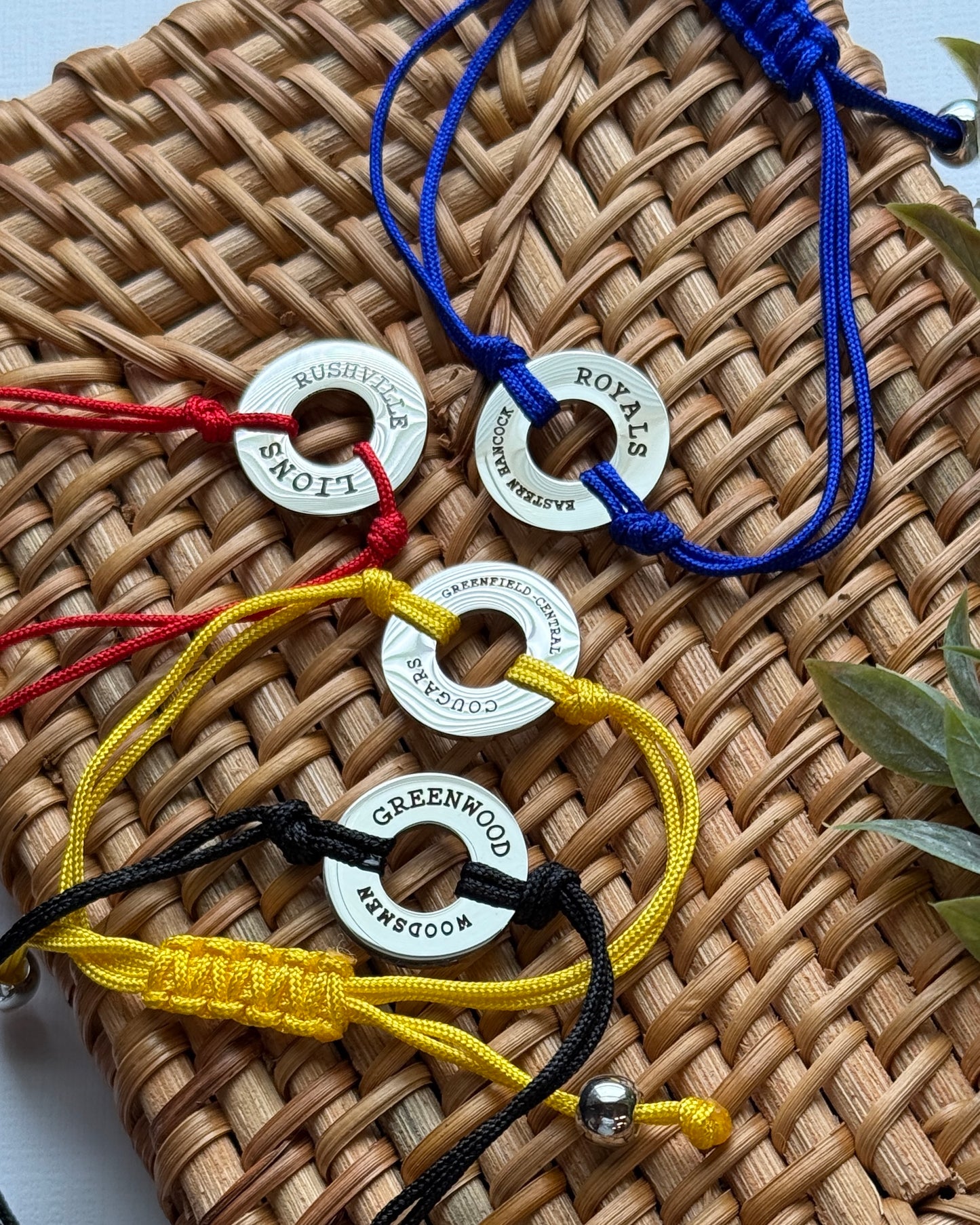 School Spirit Custom Washer Friendship Bracelet