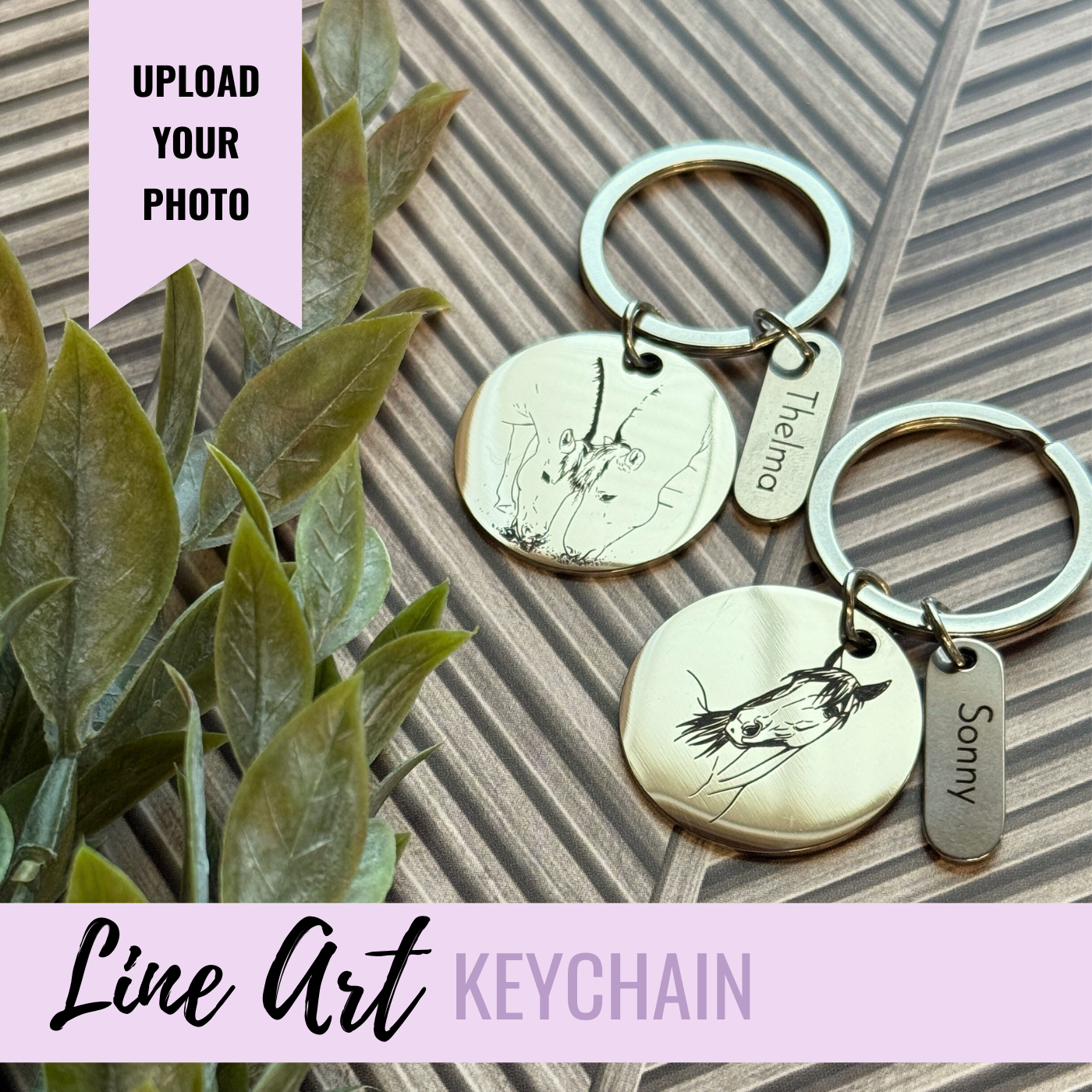 Custom Line Art Keychain