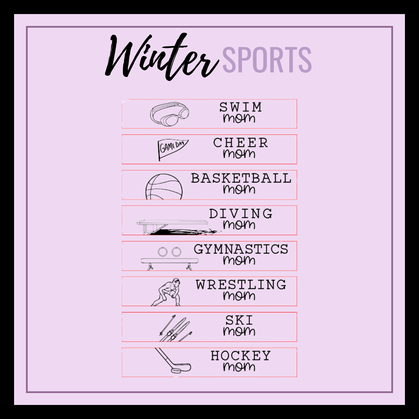 Sports Mom Horizontal Bar Necklace