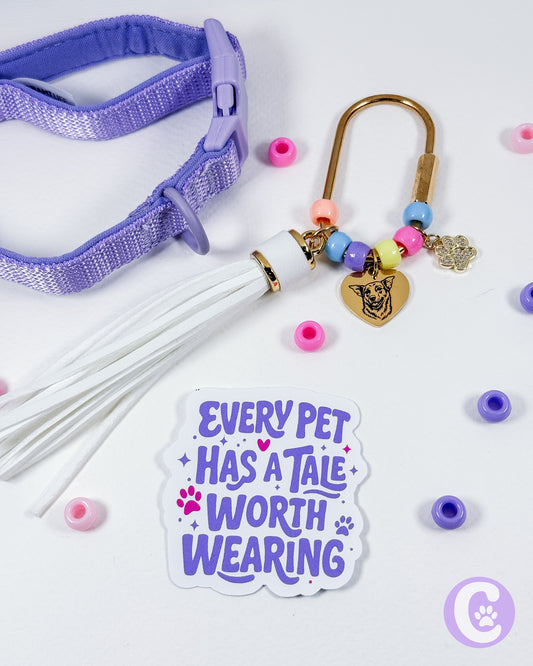 Gold Custom Pet Line Art Bag Charm