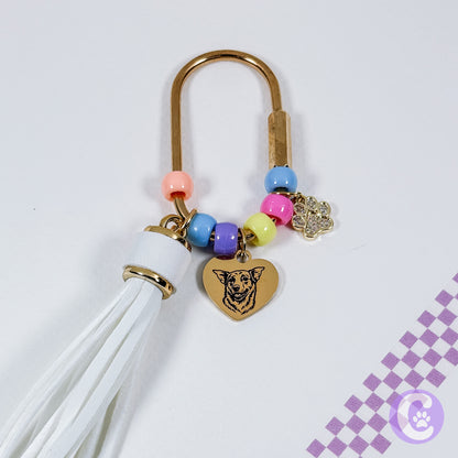 Gold Custom Pet Line Art Bag Charm