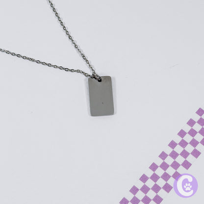 Pet Line Art Rectangle Necklace