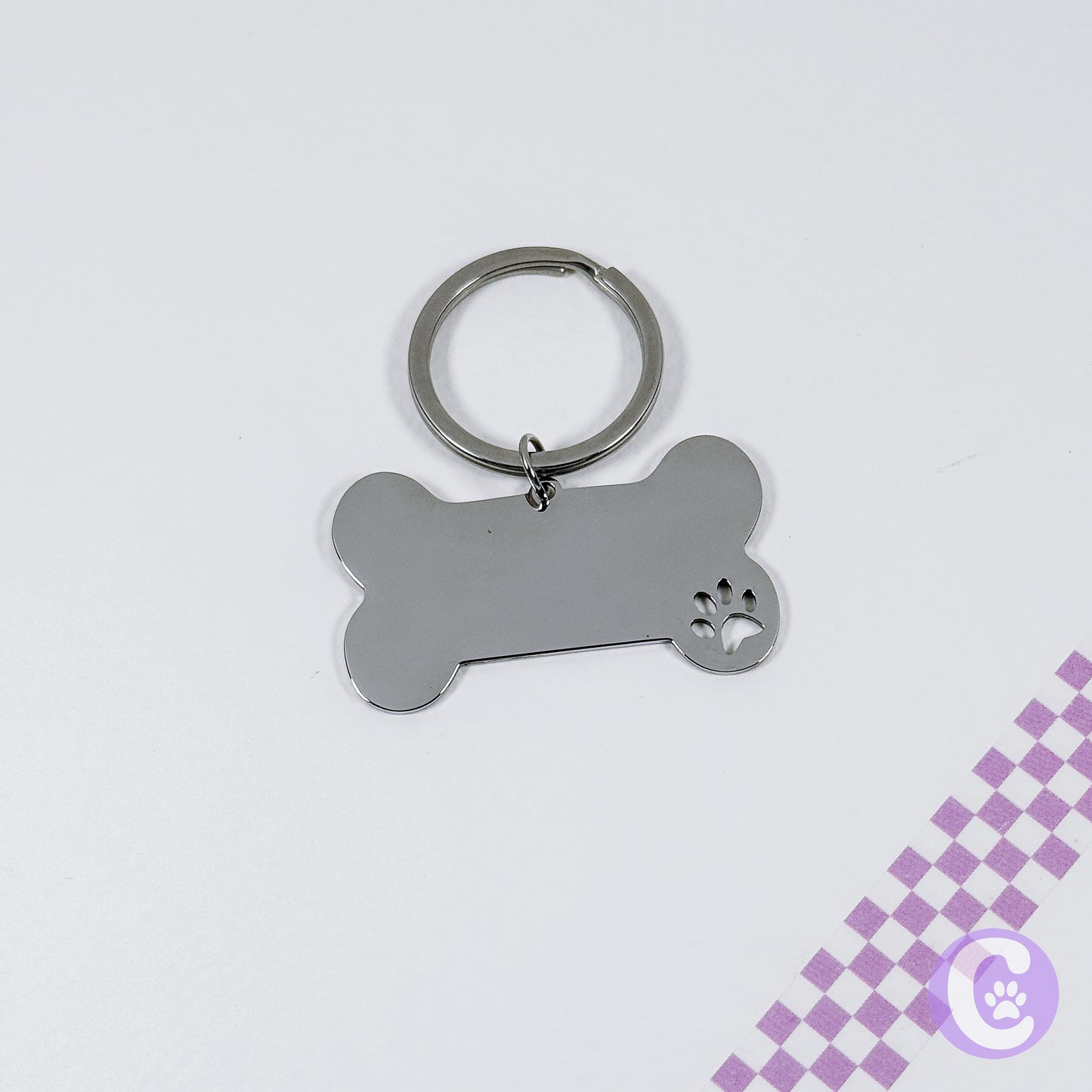 Custom Line Art Bone Keychain