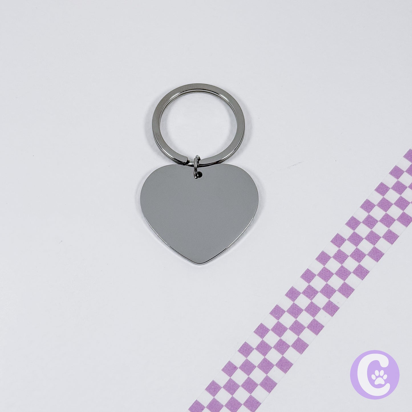 Custom Line Art Heart Keychain