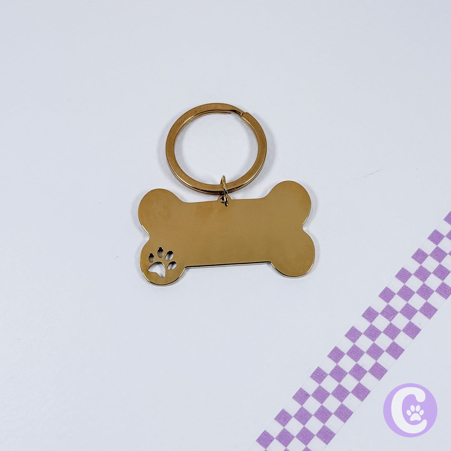 Custom Line Art Bone Keychain