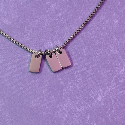 Triple Tag Necklace - Silver