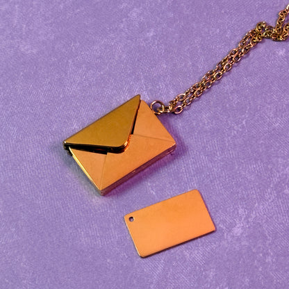 Envelope Locket Necklace - Gold