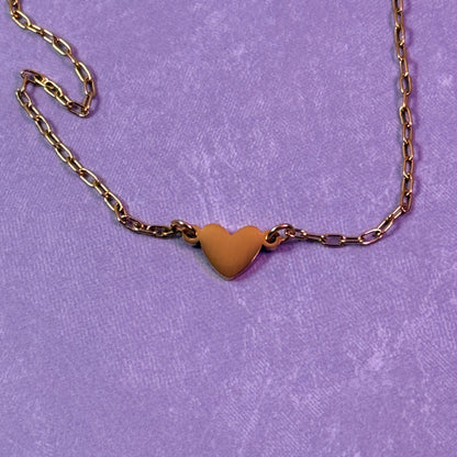 Heart Charm Necklace - Gold