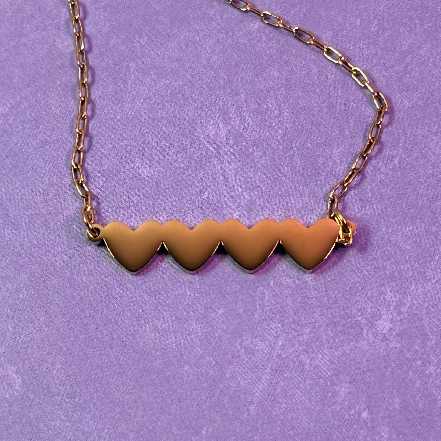 Four Heart Necklace - Gold