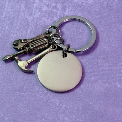 Tool Charm Keychain - Silver