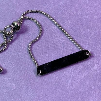 Adjustable Bar Bracelet - Silver