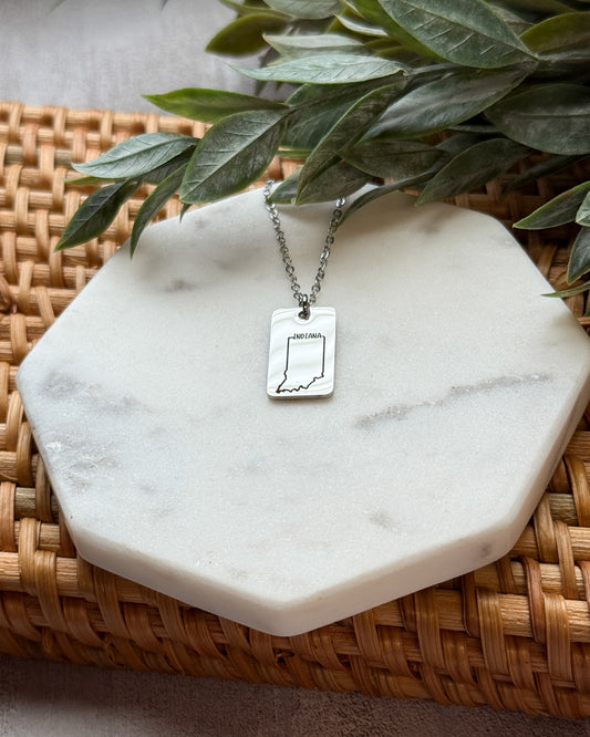State Rectangle Necklace