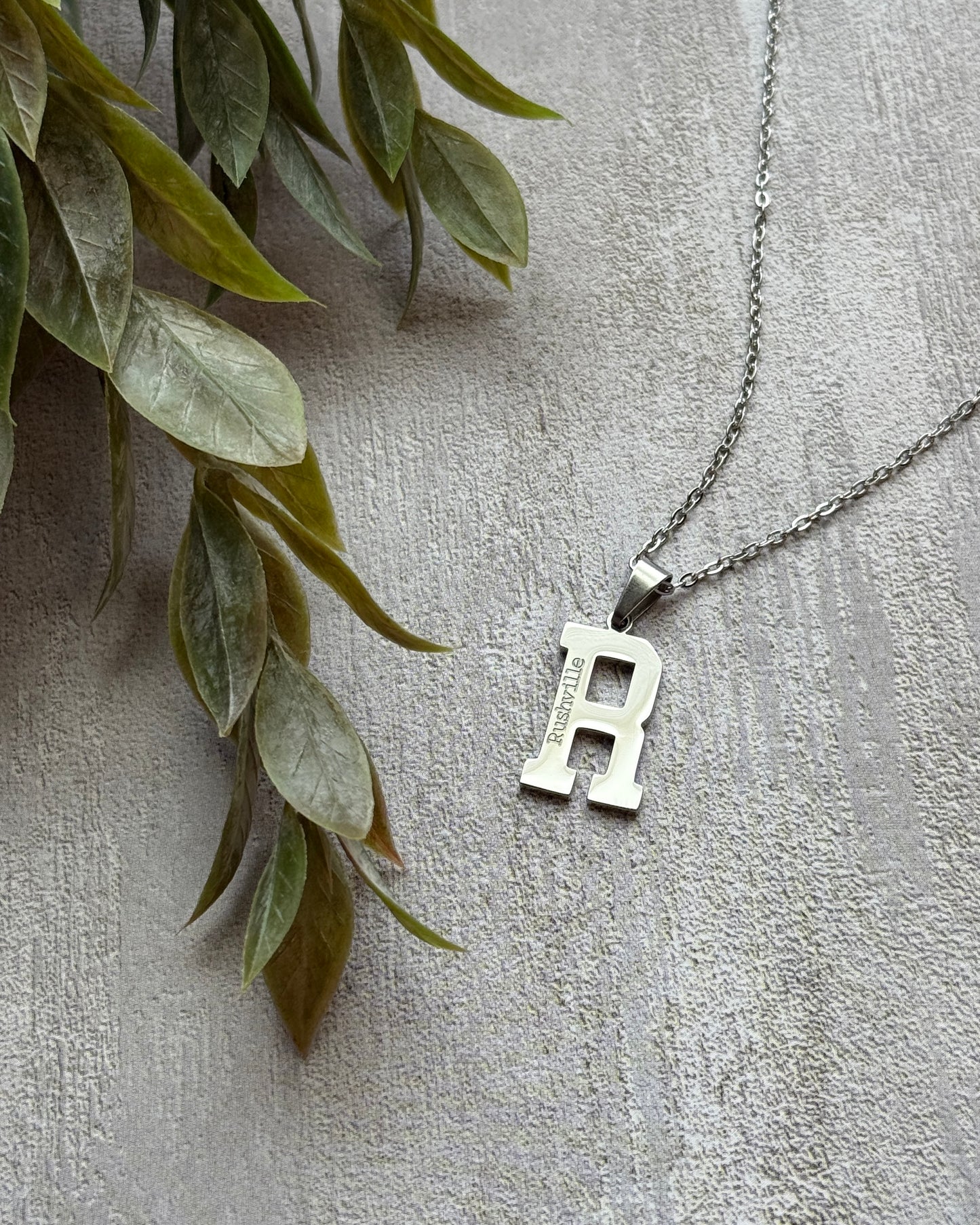 Rushville "R" Charm Necklace