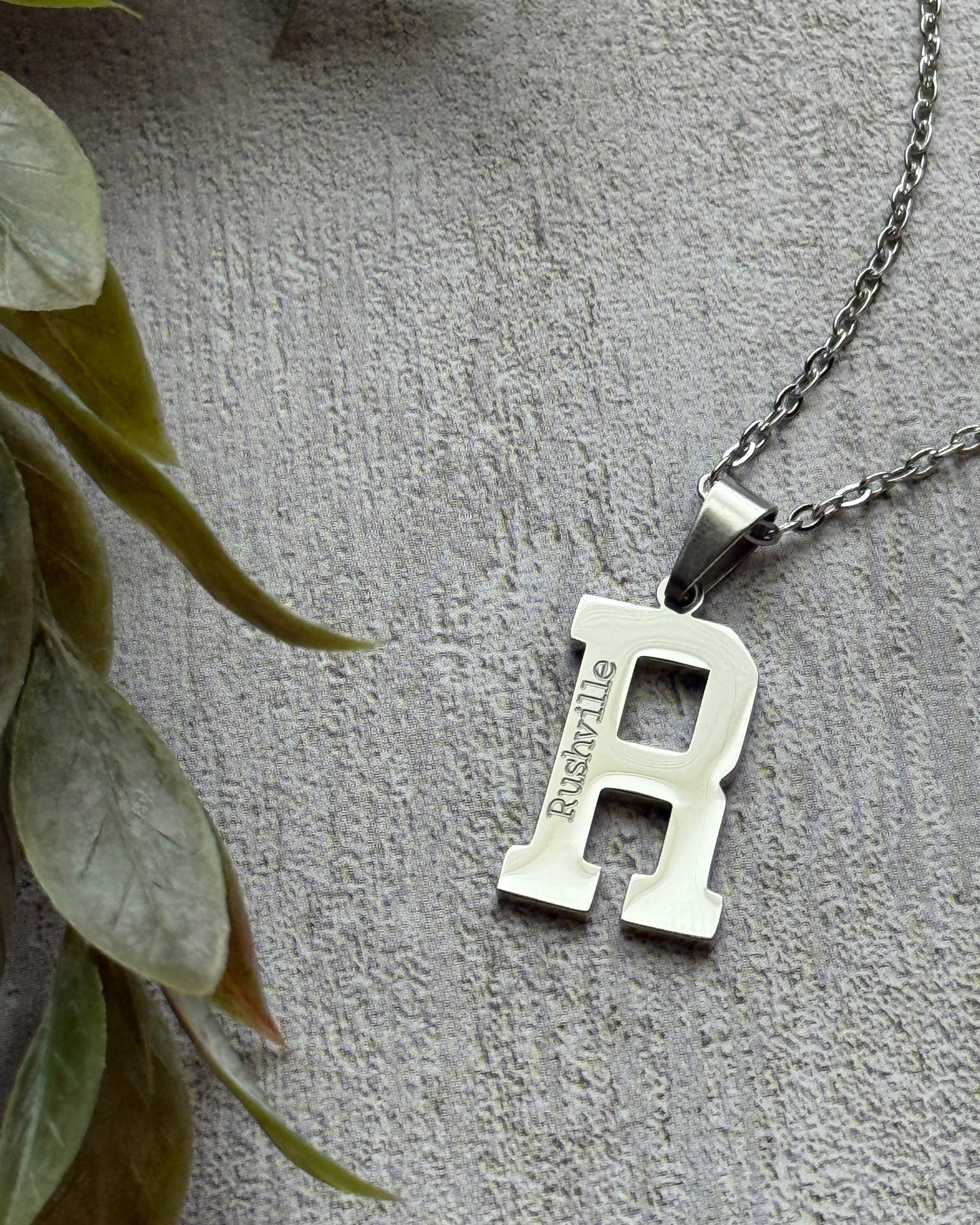 Rushville "R" Charm Necklace