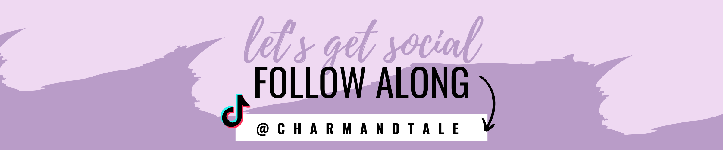 Call to action for social media engagement with a purple background and TikTok icon.