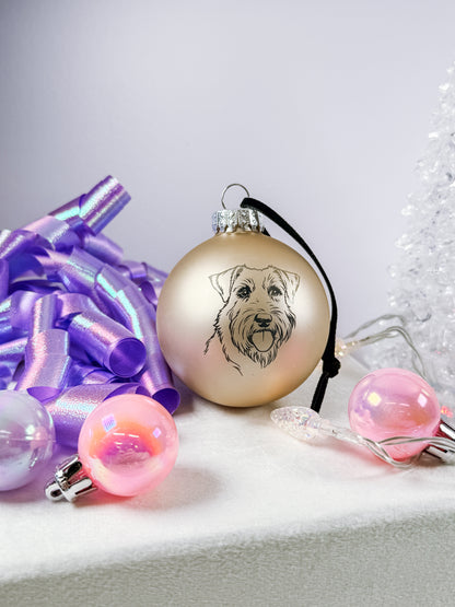 champagne matte glass ball ornament with pet engraving 