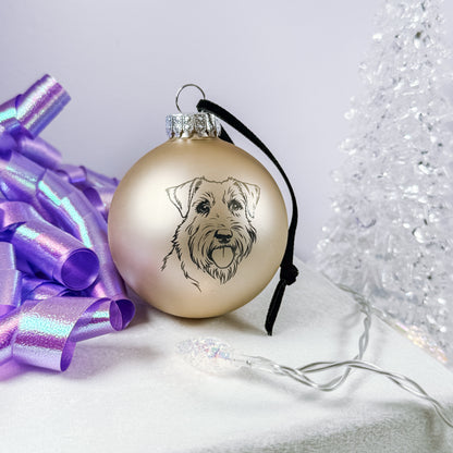champagne matte glass ball ornament with pet engraving 