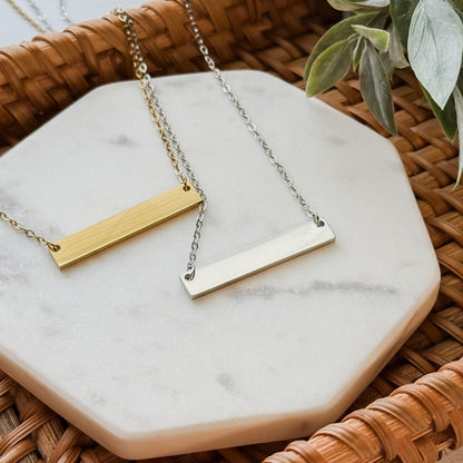 Roman Numeral Horizontal Bar Necklace